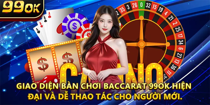 Giao diện bàn chơi Baccarat 99ok hiện đại và dễ thao tác cho người mới.